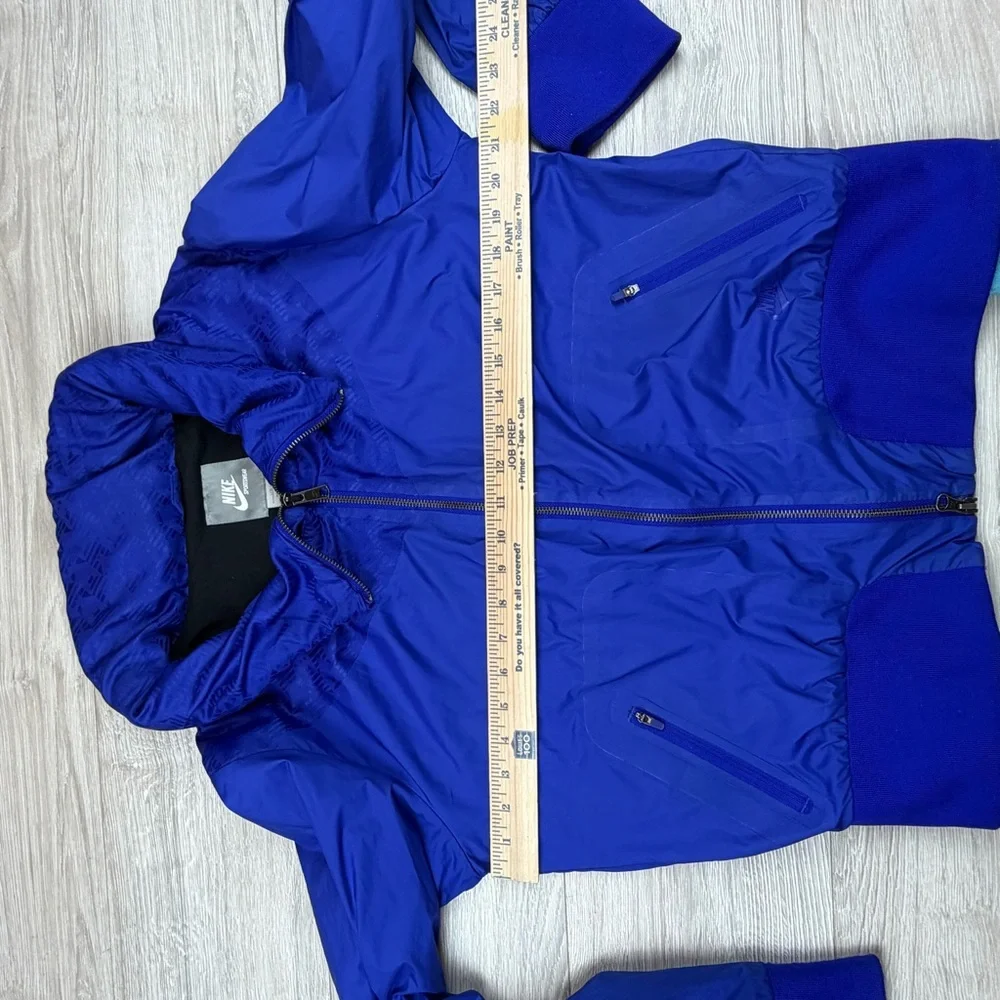 Nike Sportswear Royal Blue Windbreaker Jacket Stowable Hood Womens Large L 12-14